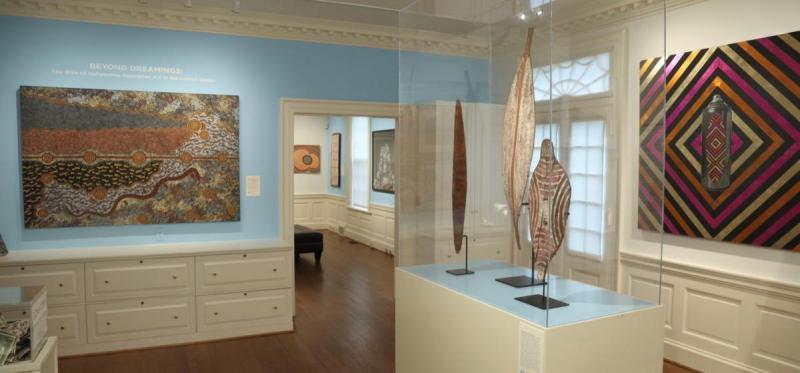 Photo: The Kluge-Ruhe Aboriginal Art Collection's building in Charlottesville, proudly flying the Aboriginal flag. Photo by Tom Cogill.